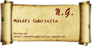 Mátéfi Gabriella névjegykártya